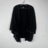 NU Denmark Viscose Cardigan Size S/M Black Kimono Studded Lounge Minimalist