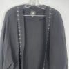 NU Denmark Viscose Cardigan Size S/M Black Kimono Studded Lounge Minimalist
