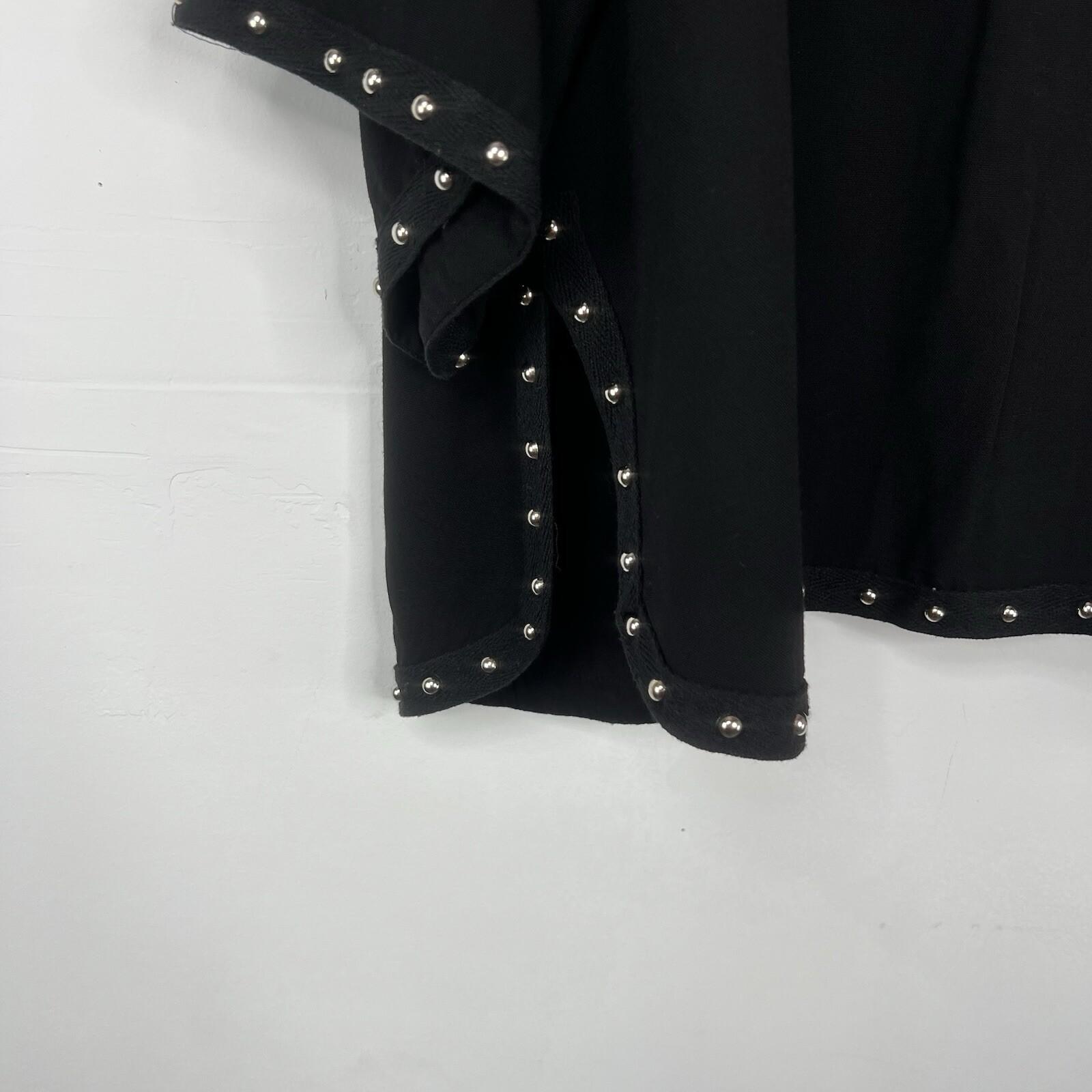 NU Denmark Viscose Cardigan Size S/M Black Kimono Studded Lounge Minimalist