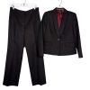 10-2630.jpg KASPER Viscose Blend Pant Suit Size 10 Brown Crepe Business 2PC Pockets Lined