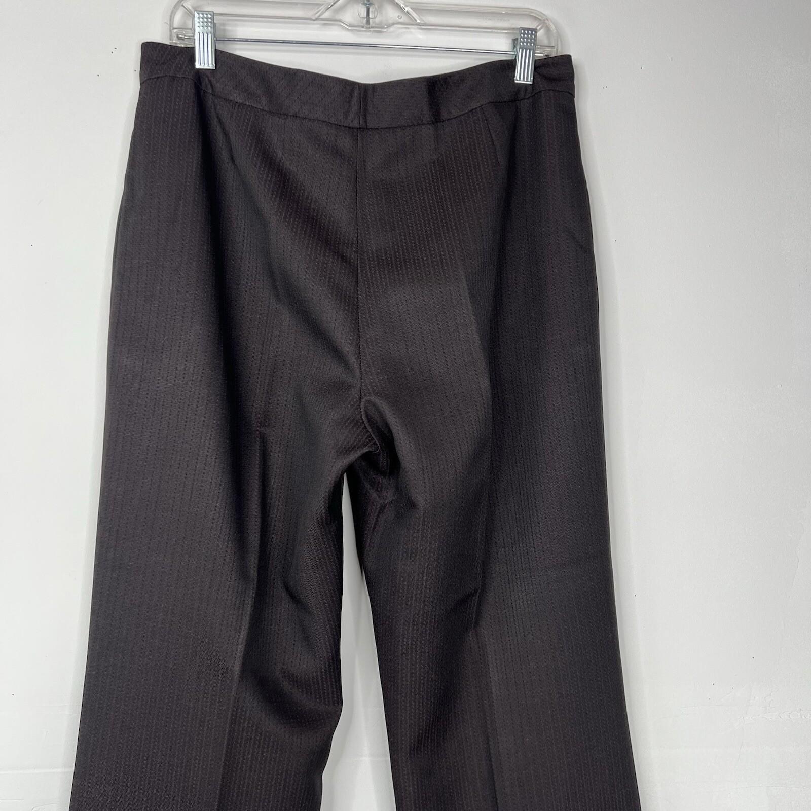 10-2639.jpg KASPER Viscose Blend Pant Suit Size 10 Brown Crepe Business 2PC Pockets Lined