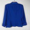 Kasper Polyester Skirt Suit 10 Deep Blue Cuffed Sleeve Embroidered Lined 2PC