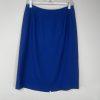 Kasper Polyester Skirt Suit 10 Deep Blue Cuffed Sleeve Embroidered Lined 2PC