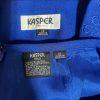 Kasper Polyester Skirt Suit 10 Deep Blue Cuffed Sleeve Embroidered Lined 2PC