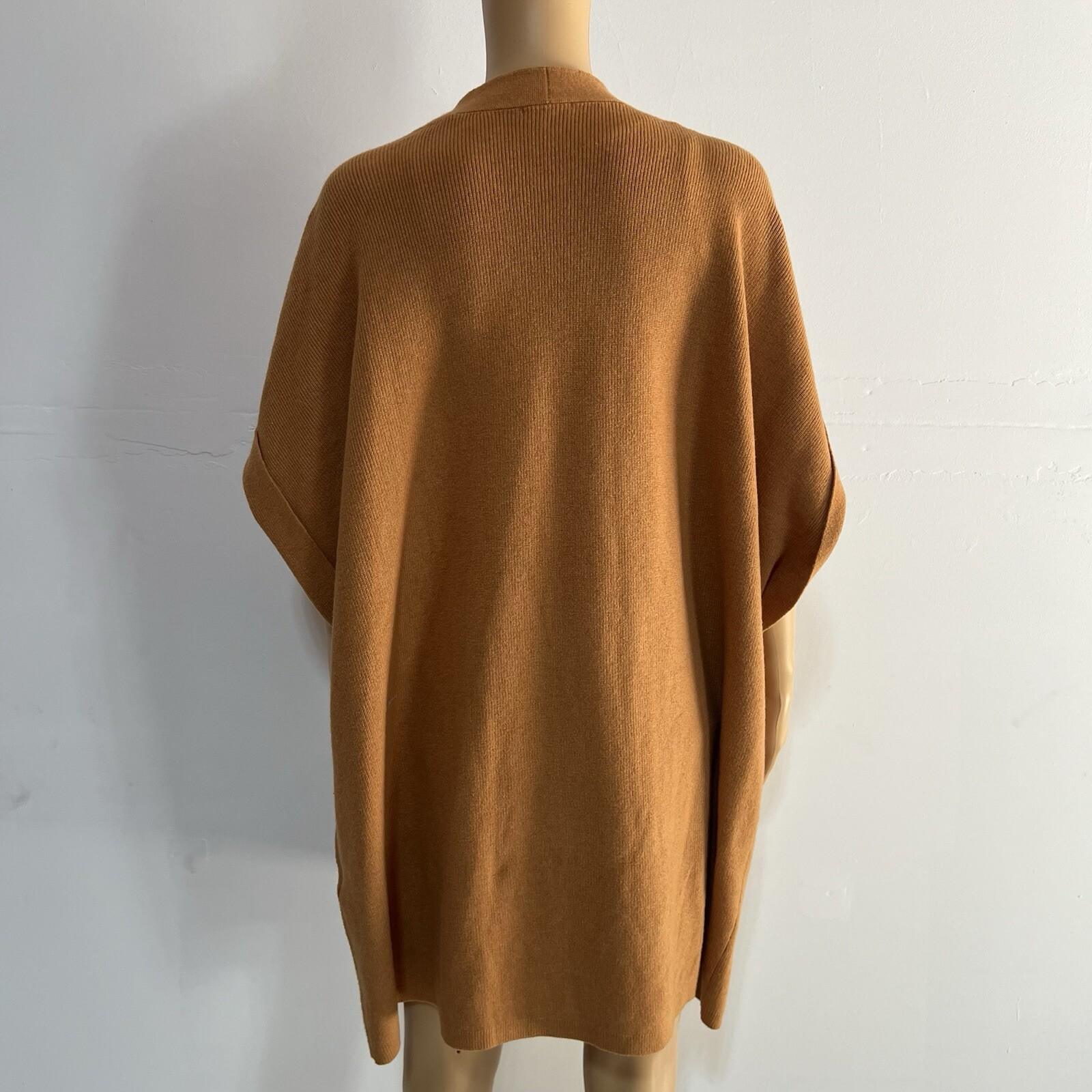 10-2656.jpg J. Jill Women Cardigan Size 2X Bronze Open Front Short Sleeve Knit Sweater