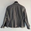 Tahari ASL Viscose Blend Skirt Suit 12P Gray Ruffle Bell Sleeves Striped 2PC