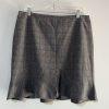 Tahari ASL Viscose Blend Skirt Suit 12P Gray Ruffle Bell Sleeves Striped 2PC