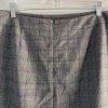 Tahari ASL Viscose Blend Skirt Suit 12P Gray Ruffle Bell Sleeves Striped 2PC