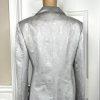 Nubiano New York Polyester Nylon Skirt Suit 6 Silver Shiny Formal Women 2 Piece