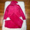 Juicy Couture Velour Track Jogger Suit XL Pant L Pink Hooded Y2K Athleisure Zip