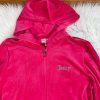 Juicy Couture Velour Track Jogger Suit XL Pant L Pink Hooded Y2K Athleisure Zip