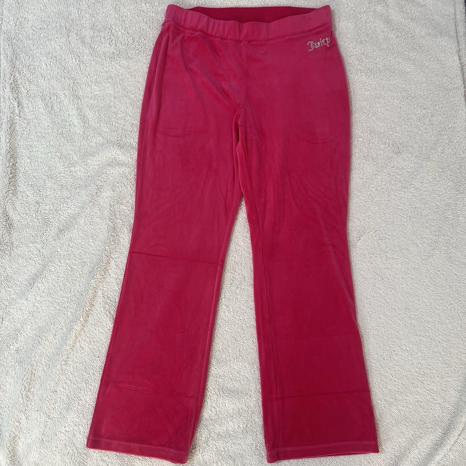 Juicy Couture Velour Track Jogger Suit XL Pant L Pink Hooded Y2K Athleisure Zip