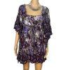 FREE PEOPLE Purple White Floral Drawstring Fit and Flare Tunic Mini Dress Size S
