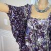 FREE PEOPLE Purple White Floral Drawstring Fit and Flare Tunic Mini Dress Size S
