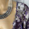 FREE PEOPLE Purple White Floral Drawstring Fit and Flare Tunic Mini Dress Size S