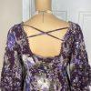 FREE PEOPLE Purple White Floral Drawstring Fit and Flare Tunic Mini Dress Size S