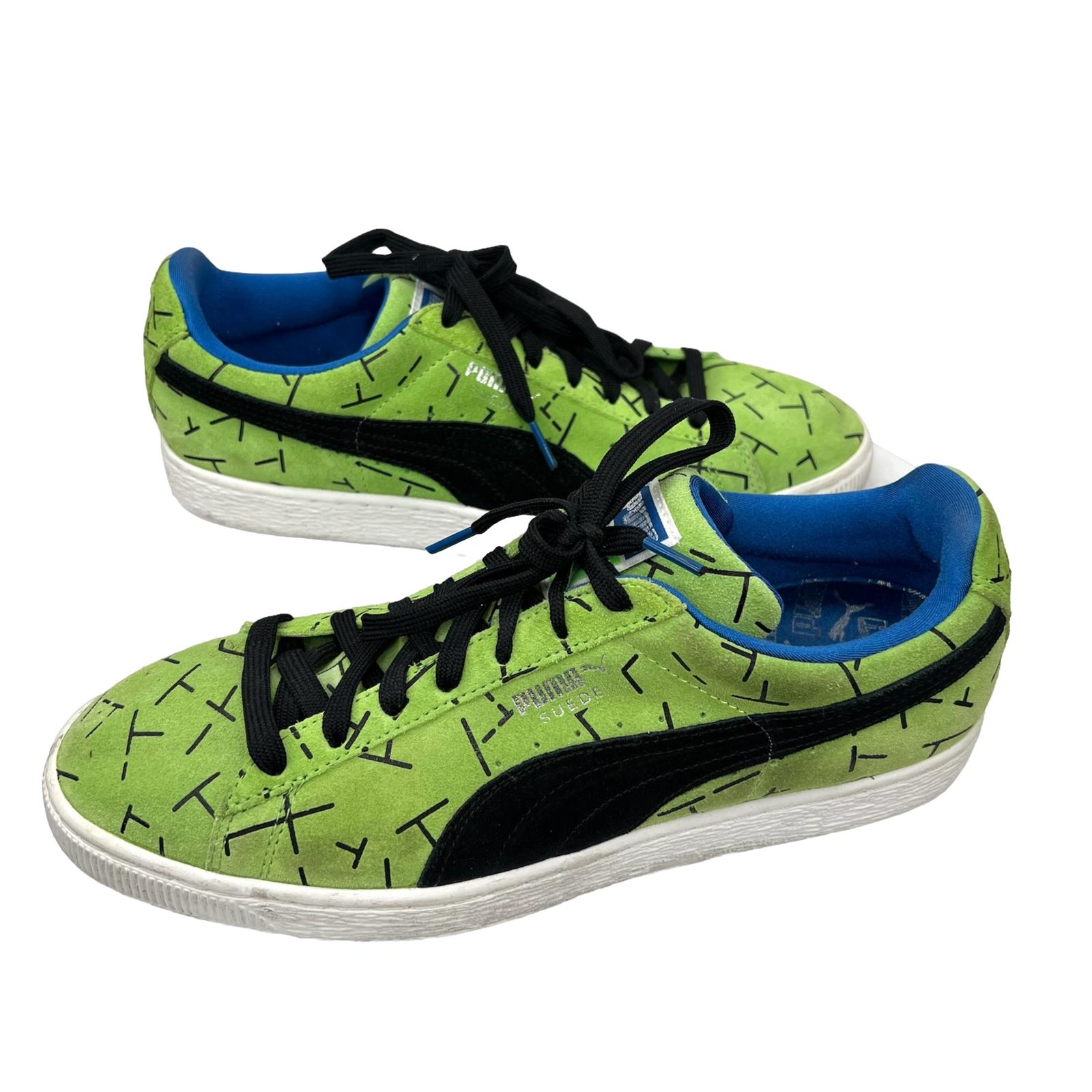 Puma Suede Men Vintage Green Black White Bottoms Sneakers Size 10