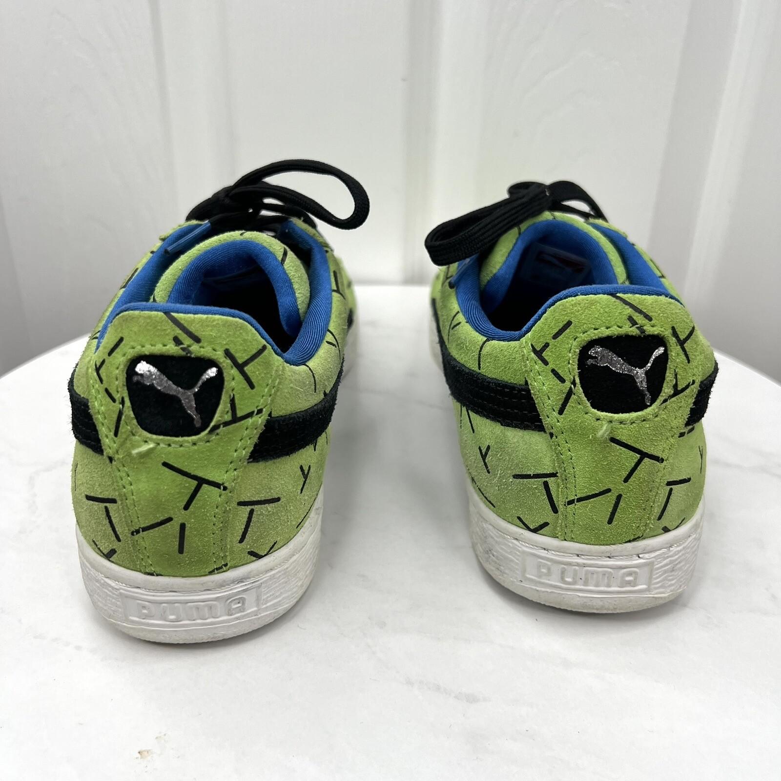 Puma Suede Men Vintage Green Black White Bottoms Sneakers Size 10
