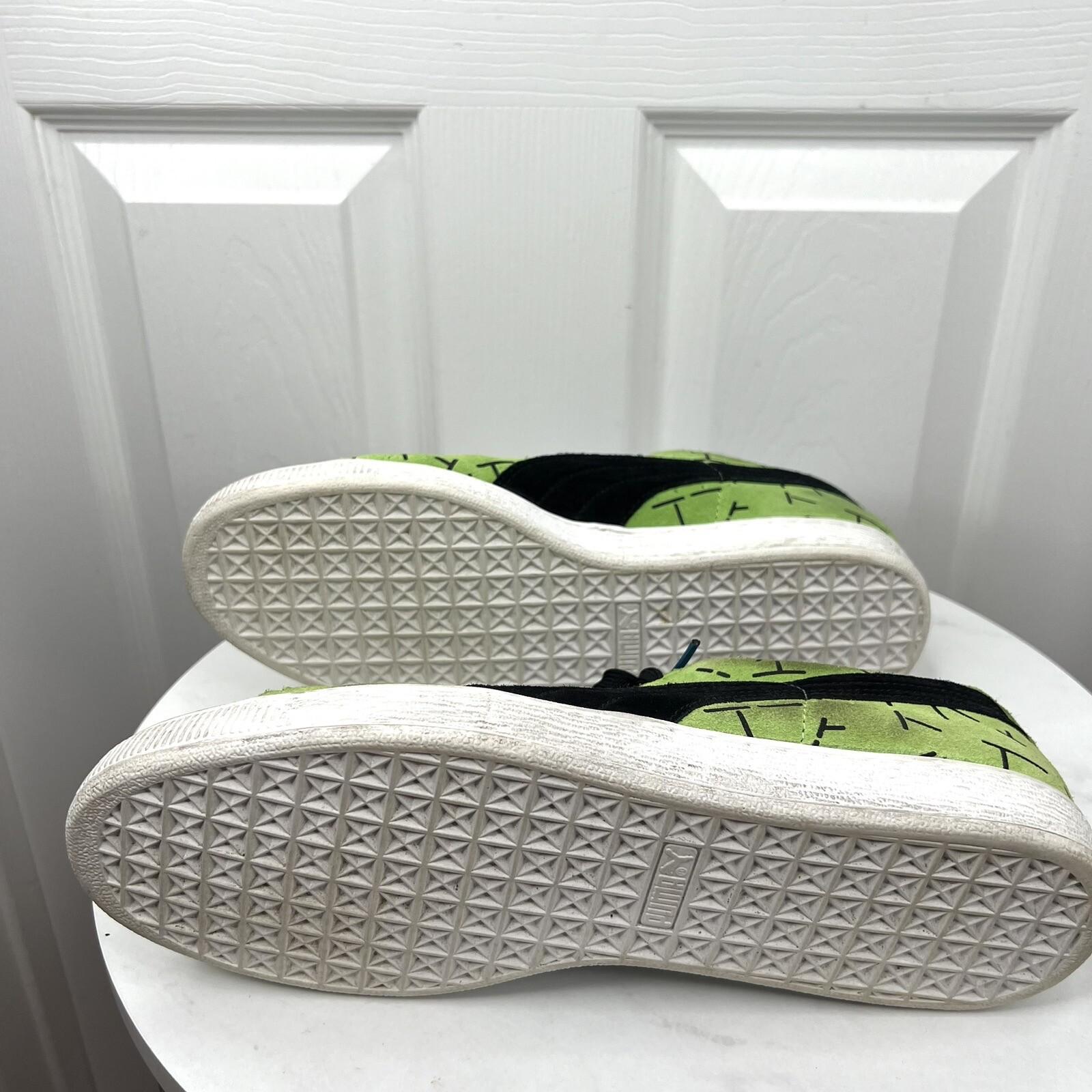 Puma Suede Men Vintage Green Black White Bottoms Sneakers Size 10