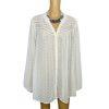 New Torrid Blouse 4X ivory chiffon clip dot eyelet sheer Feminine balloon sleeve