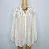 New Torrid Blouse 4X ivory chiffon clip dot eyelet sheer Feminine balloon sleeve