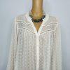 New Torrid Blouse 4X ivory chiffon clip dot eyelet sheer Feminine balloon sleeve
