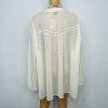 New Torrid Blouse 4X ivory chiffon clip dot eyelet sheer Feminine balloon sleeve