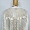 New Torrid Blouse 4X ivory chiffon clip dot eyelet sheer Feminine balloon sleeve
