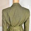 Le Suit Polyester Lined Blazer Size 4 Green Women 1 Piece Belted Peak Collar