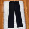 LARRY LEVINE 2PC Black Polyester Rayon Stretch Short Sleeves Pant Suit Size 4