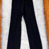 LARRY LEVINE 2PC Black Polyester Rayon Stretch Short Sleeves Pant Suit Size 4