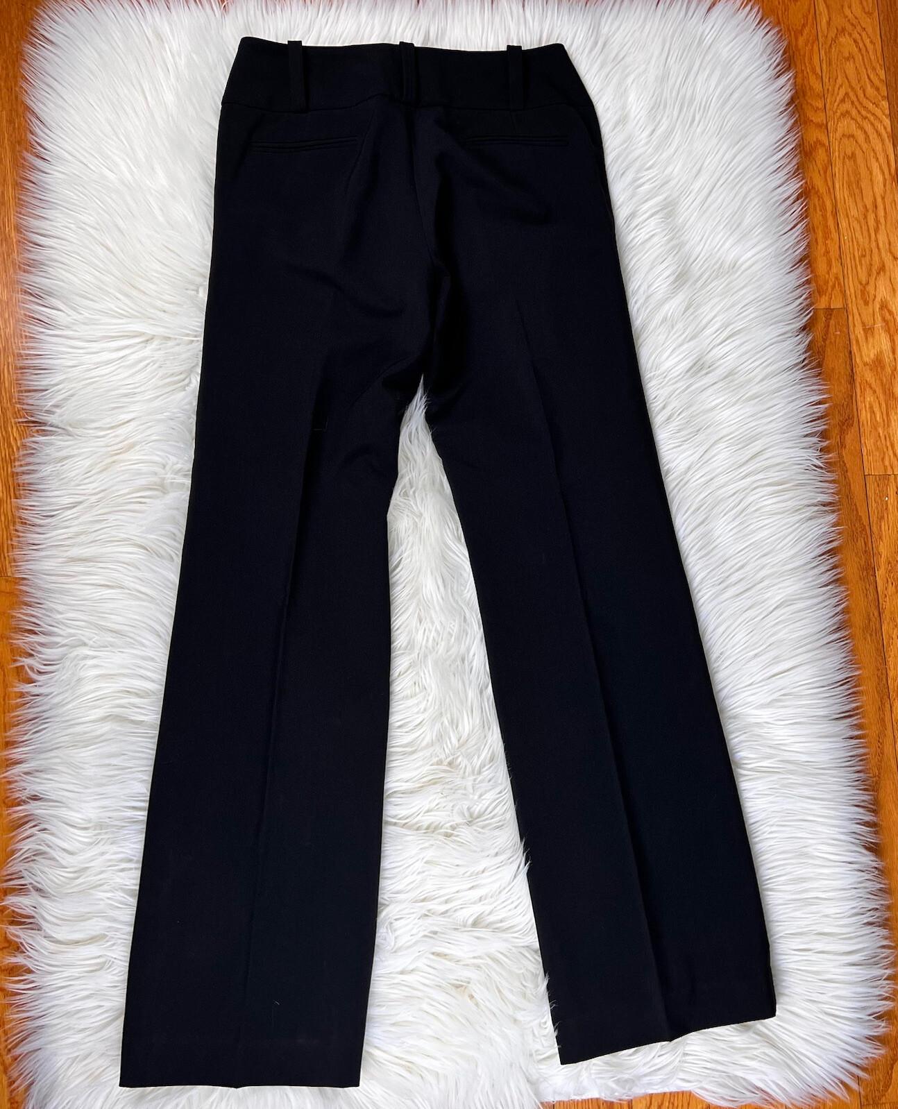 LARRY LEVINE 2PC Black Polyester Rayon Stretch Short Sleeves Pant Suit Size 4