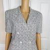 LIZ CLAIBORNE Vtg 2PC Off White Floral Double Breasted Lined Skirt Suit Size 8