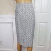 LIZ CLAIBORNE Vtg 2PC Off White Floral Double Breasted Lined Skirt Suit Size 8