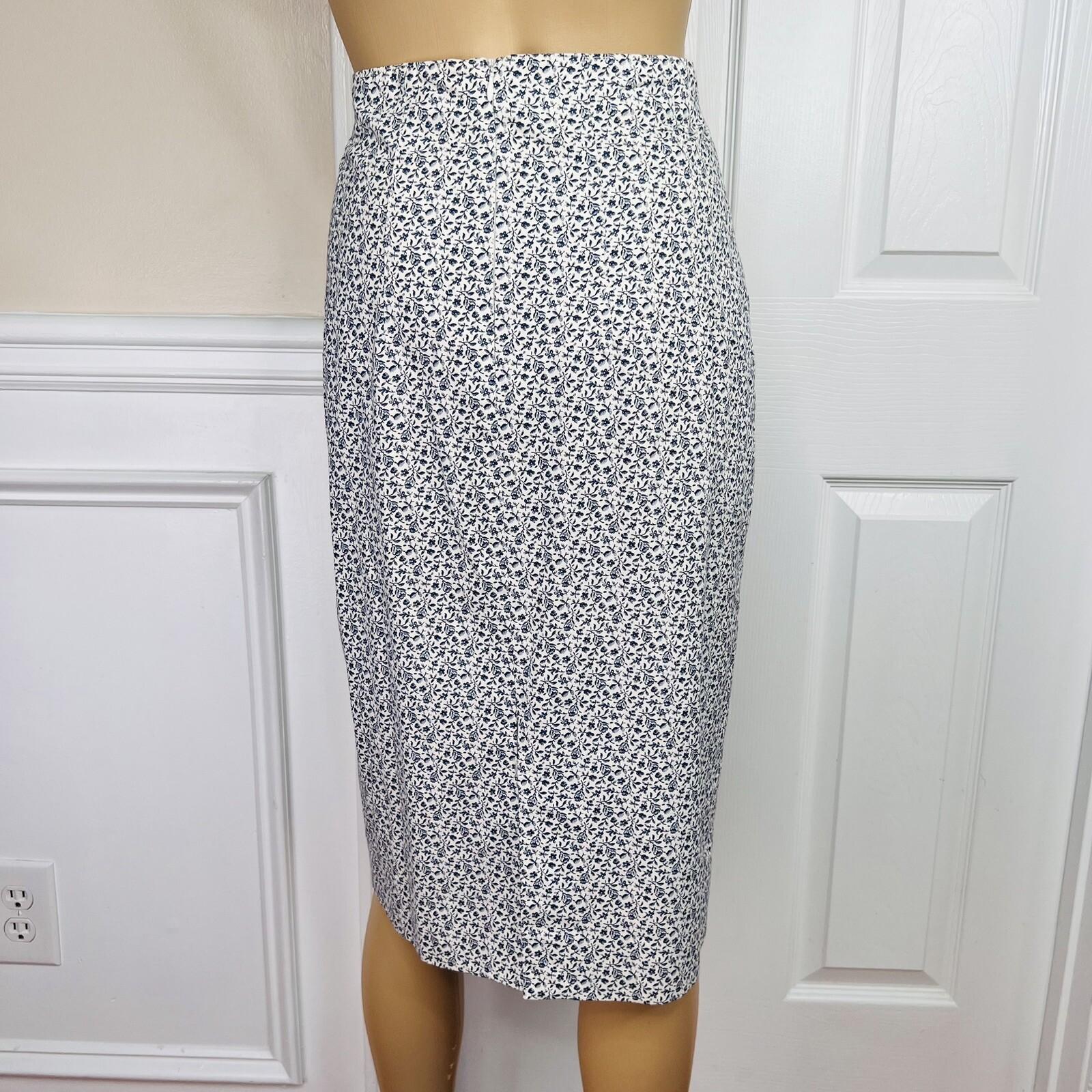 LIZ CLAIBORNE Vtg 2PC Off White Floral Double Breasted Lined Skirt Suit Size 8