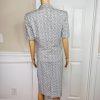 LIZ CLAIBORNE Vtg 2PC Off White Floral Double Breasted Lined Skirt Suit Size 8