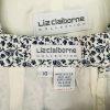 LIZ CLAIBORNE Vtg 2PC Off White Floral Double Breasted Lined Skirt Suit Size 8