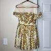 QUOC ANH Gold Stunning Girl Lined Party Dress 12 to 13 years old