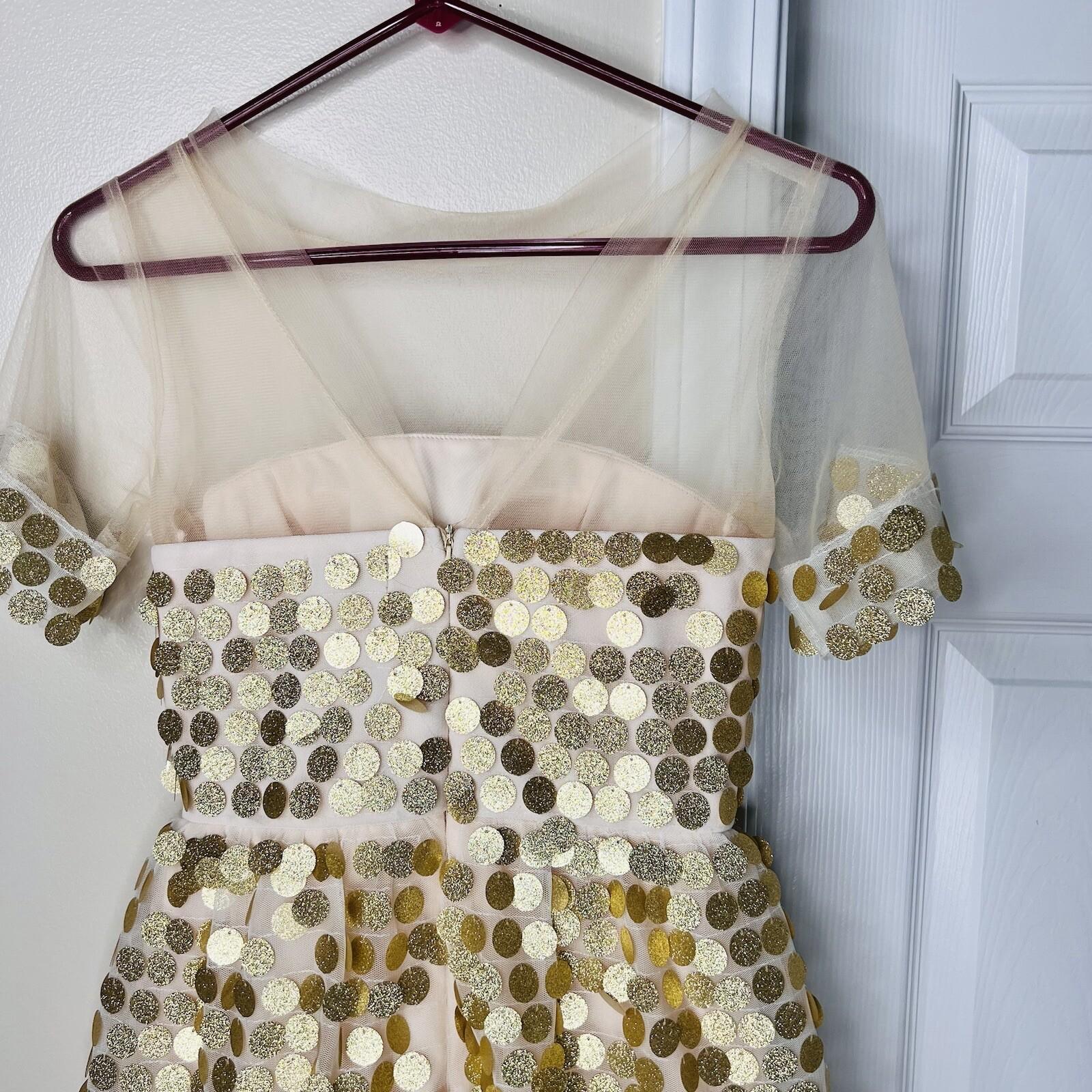 QUOC ANH Gold Stunning Girl Lined Party Dress 12 to 13 years old