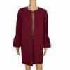 Jones Studio Polyester Spandex Blazer 8 Burgundy Open Front Bell Sleeves New 1PC