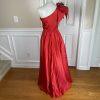 Alyce Designs Vtg Cottage Chic Dress 6 Red Sequin One Shoulder Drop Waist