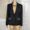 Jones New York Viscose Polyester  Stretch Blazer Size 4 Black Tuxedo 1PC New