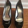 GUESS By Marciano Faux Patent Leather Shoes Size 9.5 M Peep Toes Wedge