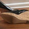 GUESS By Marciano Faux Patent Leather Shoes Size 9.5 M Peep Toes Wedge