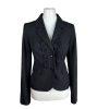 THE LIMITED Polyester Viscose Stretch Blazer Size S Black Ruffle Career 1PC