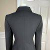 THE LIMITED Polyester Viscose Stretch Blazer Size S Black Ruffle Career 1PC