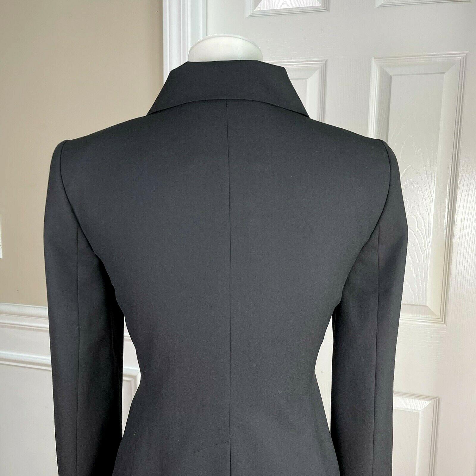THE LIMITED Polyester Viscose Stretch Blazer Size S Black Ruffle Career 1PC