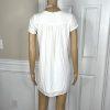 Lulus Rayon Shift Dress S White Embroidered Down in Kokomo Lace Up Neckline Mini