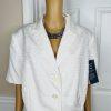 Le Suit Polyester Rayon Skirt Suit Size 20W Off White Short Sleeves New 2PC