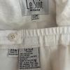 Le Suit Polyester Rayon Skirt Suit Size 20W Off White Short Sleeves New 2PC